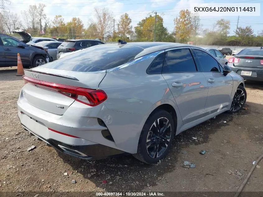 2022 Kia K5 Gt-Line VIN: 5XXG64J20NG114431 Lot: 40697364