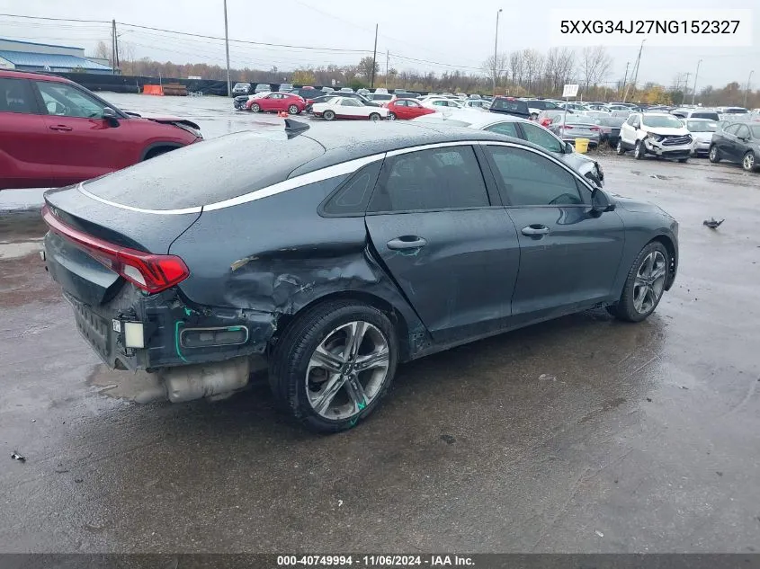 2022 Kia K5 Ex VIN: 5XXG34J27NG152327 Lot: 40749994