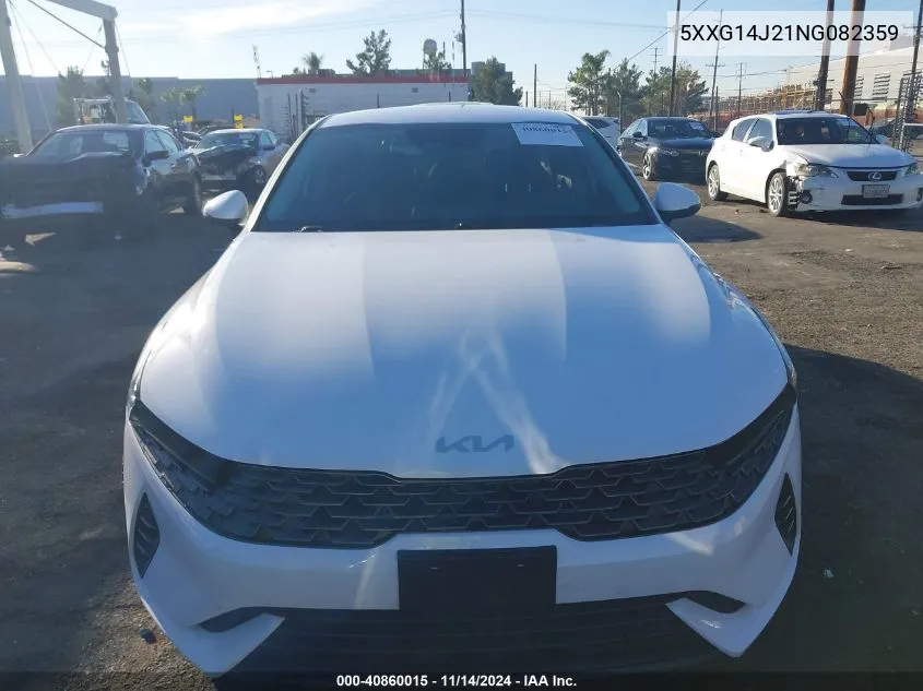 2022 Kia K5 Lxs VIN: 5XXG14J21NG082359 Lot: 40860015