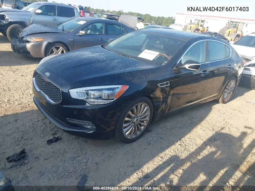 2015 Kia K900 VIN: KNALW4D42F6017403 Lot: 40296639