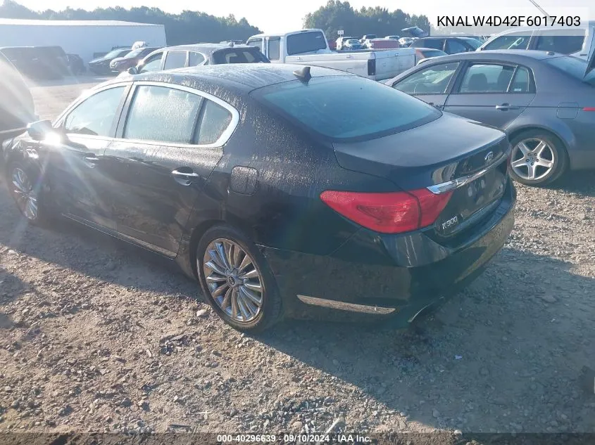 KNALW4D42F6017403 2015 Kia K900 Luxury