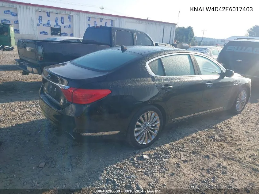 2015 Kia K900 VIN: KNALW4D42F6017403 Lot: 40296639