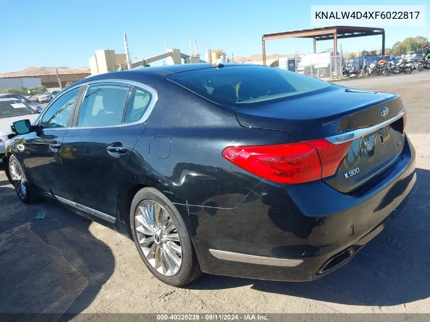 2015 Kia K900 Luxury VIN: KNALW4D4XF6022817 Lot: 40325239