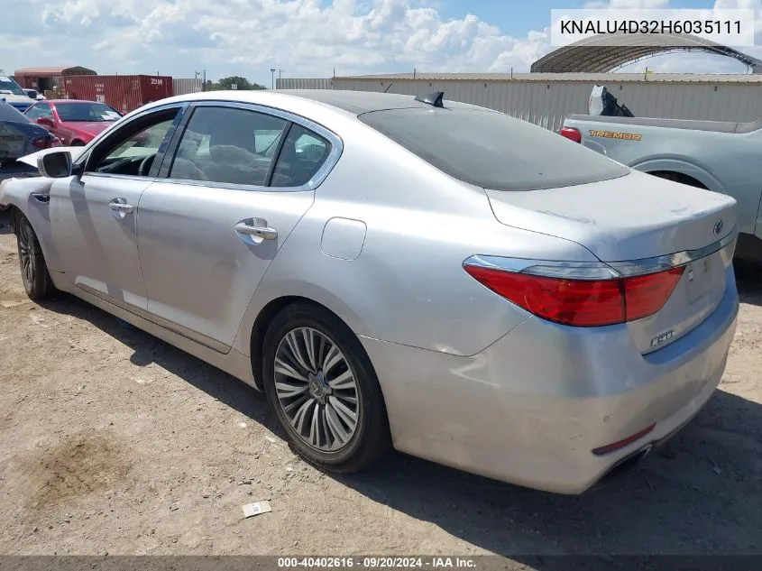 KNALU4D32H6035111 2017 Kia K900 Luxury 3.8L