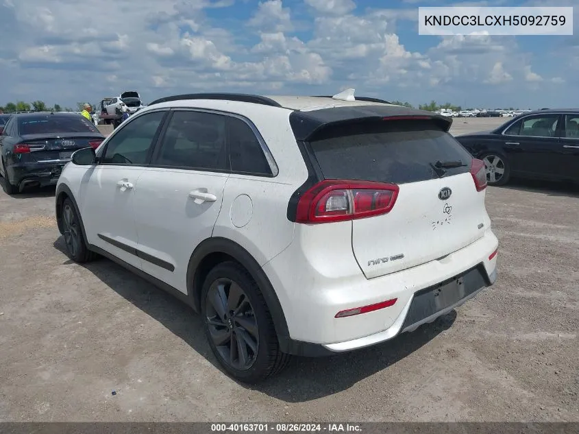 2017 Kia Niro Ex VIN: KNDCC3LCXH5092759 Lot: 40163701