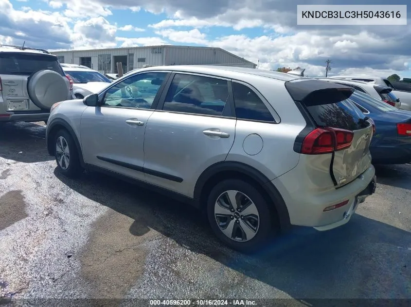 2017 Kia Niro Fe VIN: KNDCB3LC3H5043616 Lot: 40596200