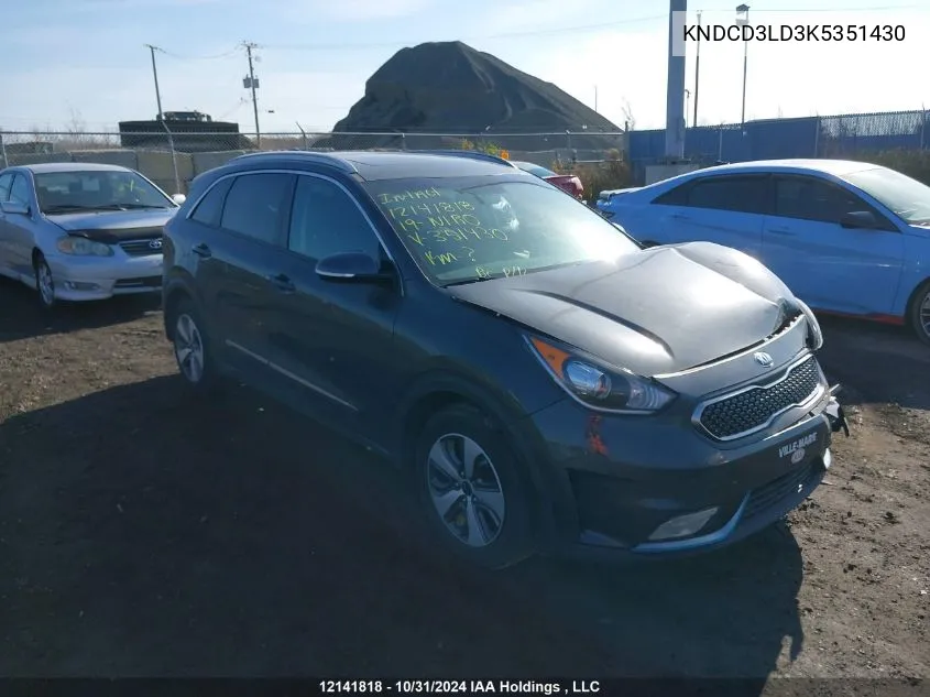 2019 Kia Niro Plug-In Hybrid VIN: KNDCD3LD3K5351430 Lot: 12141818