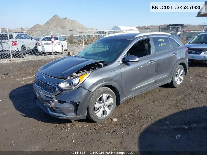 2019 Kia Niro Plug-In Hybrid VIN: KNDCD3LD3K5351430 Lot: 12141818