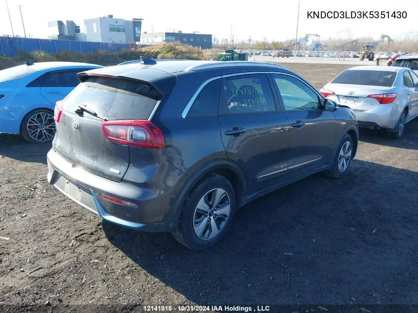 2019 Kia Niro Plug-In Hybrid VIN: KNDCD3LD3K5351430 Lot: 12141818