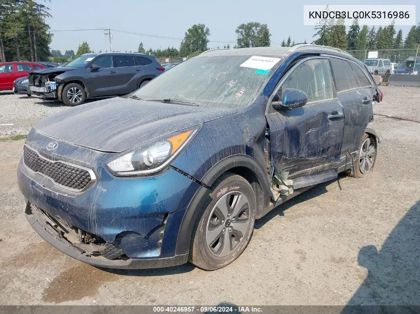 2019 Kia Niro Lx VIN: KNDCB3LC0K5316986 Lot: 40246957