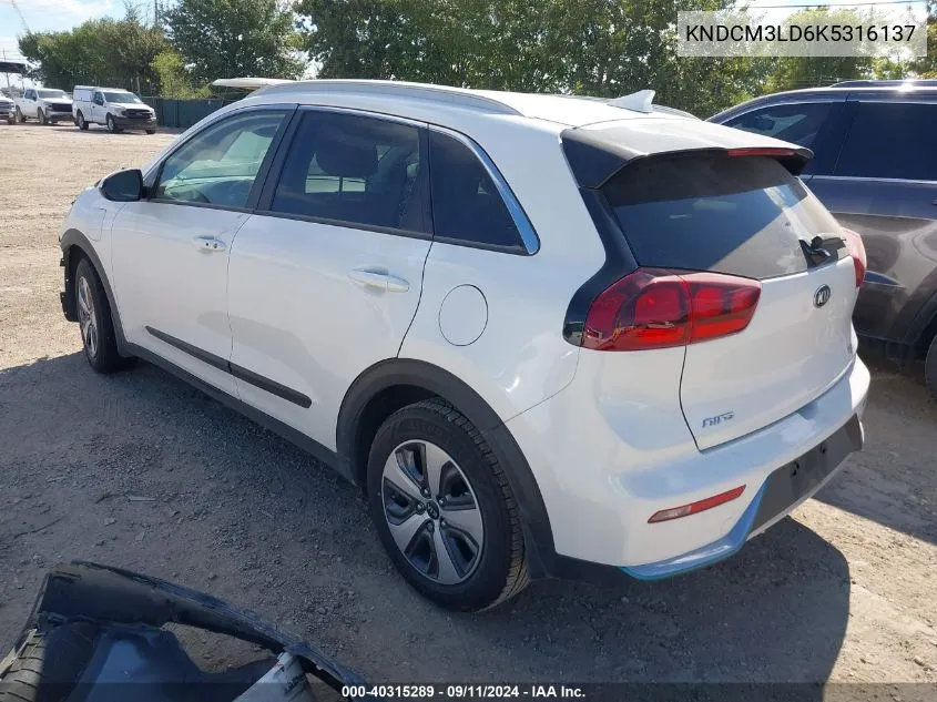 KNDCM3LD6K5316137 2019 Kia Niro Plug-In Hybrid Lx