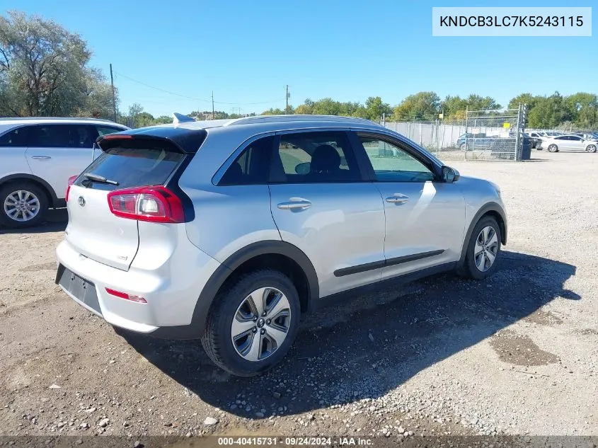 2019 Kia Niro Lx VIN: KNDCB3LC7K5243115 Lot: 40415731