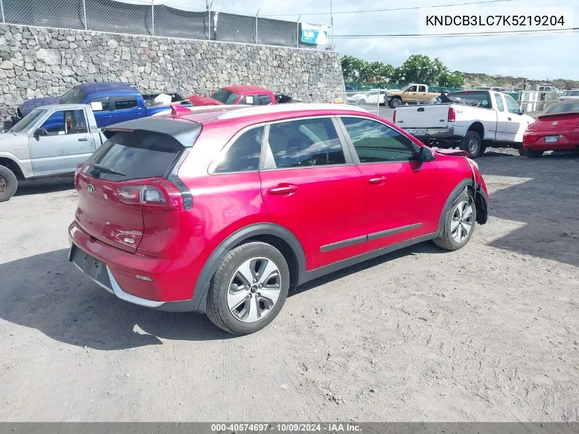 2019 Kia Niro Lx VIN: KNDCB3LC7K5219204 Lot: 40574697