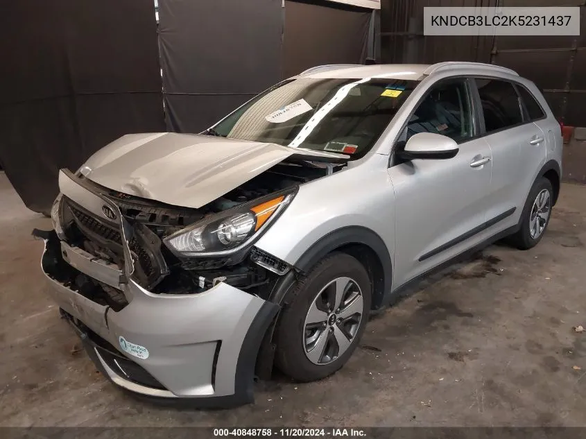 2019 Kia Niro Lx VIN: KNDCB3LC2K5231437 Lot: 40848758