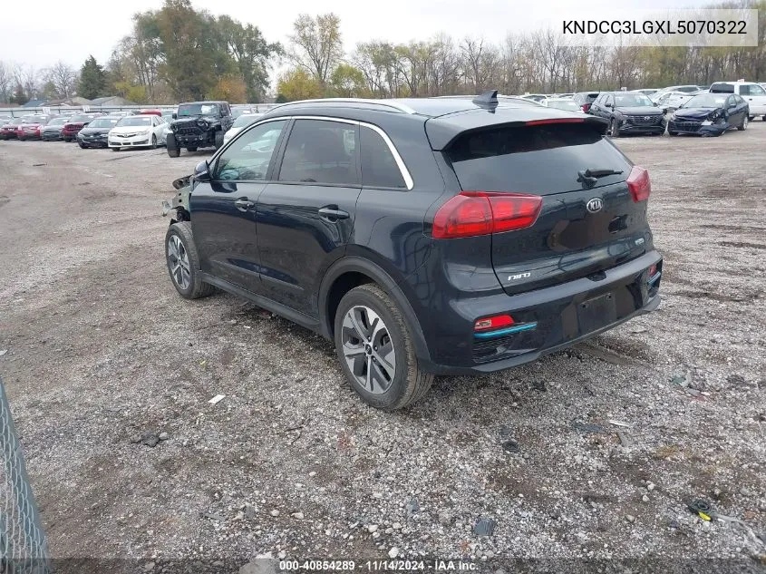 2020 Kia Niro Ev Ex VIN: KNDCC3LGXL5070322 Lot: 40854289