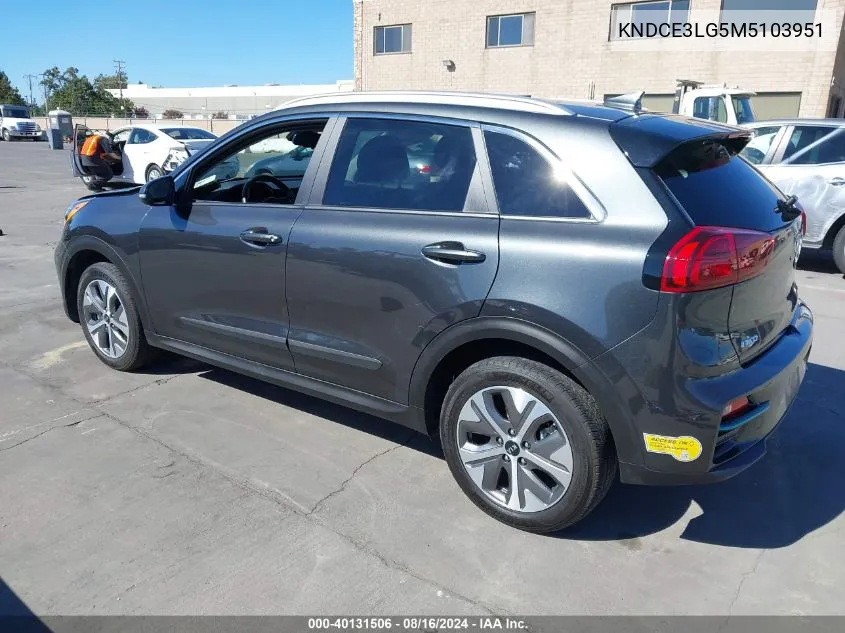 2021 Kia Niro Ev Ex Premium VIN: KNDCE3LG5M5103951 Lot: 40131506