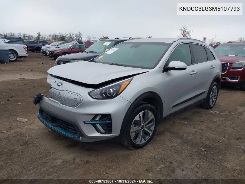 2021 Kia Niro Ev Ex VIN: KNDCC3LG3M5107793 Lot: 40753667