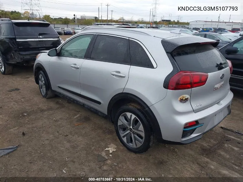 2021 Kia Niro Ev Ex VIN: KNDCC3LG3M5107793 Lot: 40753667