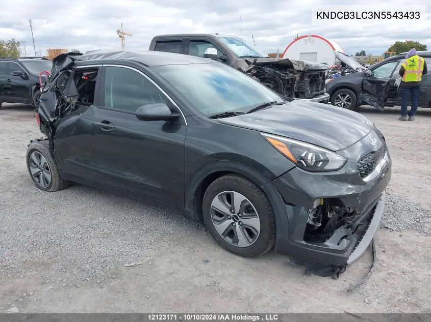 2022 Kia Niro VIN: KNDCB3LC3N5543433 Lot: 12123171