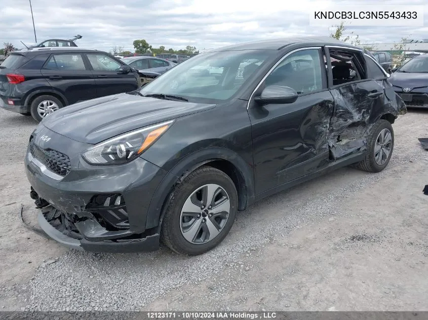 2022 Kia Niro VIN: KNDCB3LC3N5543433 Lot: 12123171