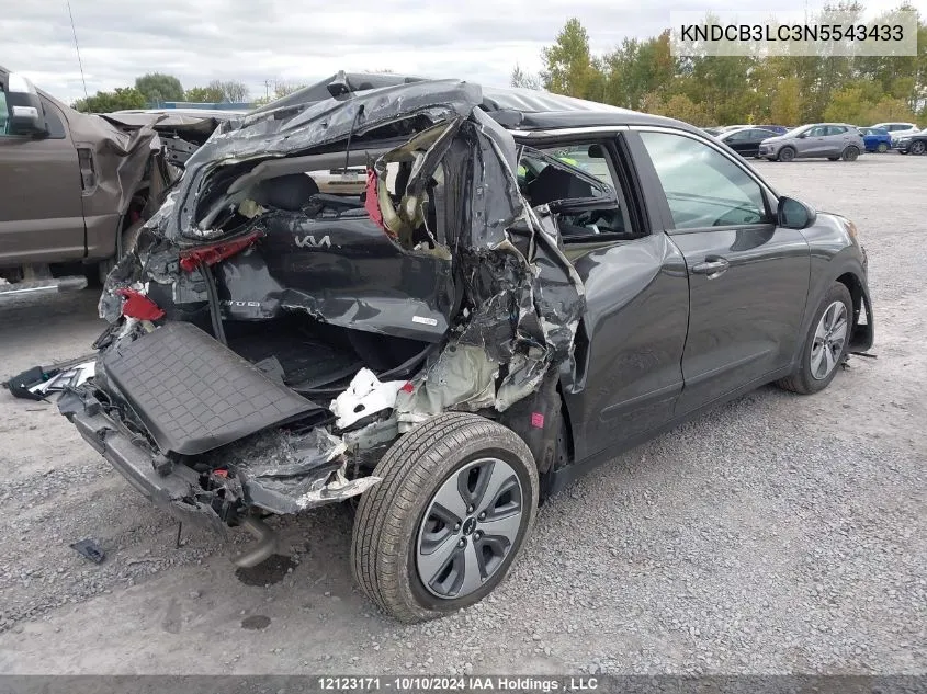 2022 Kia Niro VIN: KNDCB3LC3N5543433 Lot: 12123171