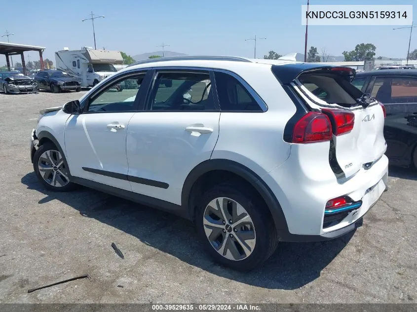 2022 Kia Niro Ev S VIN: KNDCC3LG3N5159314 Lot: 39529635