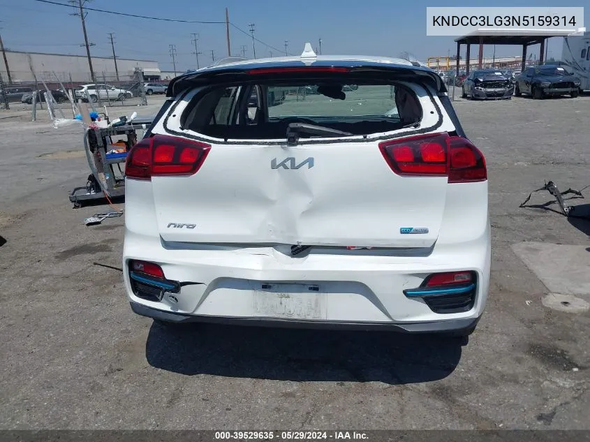 2022 Kia Niro Ev S VIN: KNDCC3LG3N5159314 Lot: 39529635