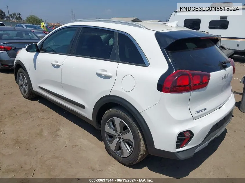 2022 Kia Niro Lx VIN: KNDCB3LC0N5515024 Lot: 39697944