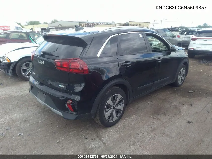 2022 Kia Niro Lx VIN: KNDCB3LC6N5509857 Lot: 39752703