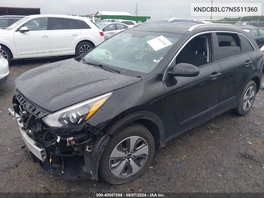 KNDCB3LC7N5511360 2022 Kia Niro Lx