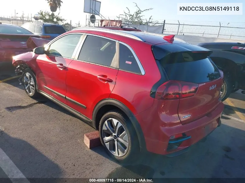 2022 Kia Niro Ev Ex VIN: KNDCC3LG8N5149118 Lot: 40097715