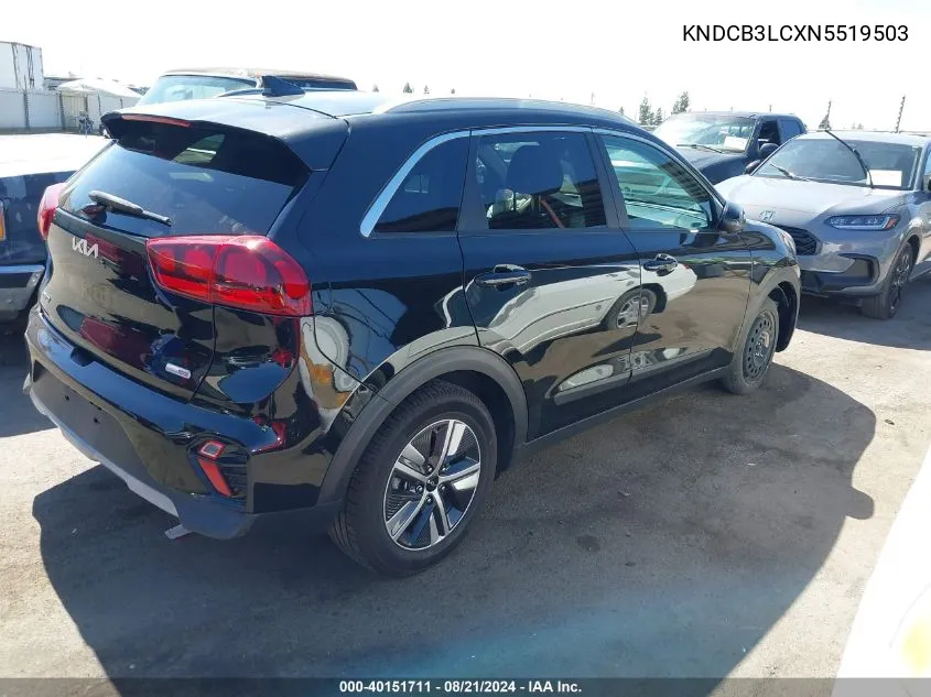 KNDCB3LCXN5519503 2022 Kia Niro Lx/Lxs/Lxs Se