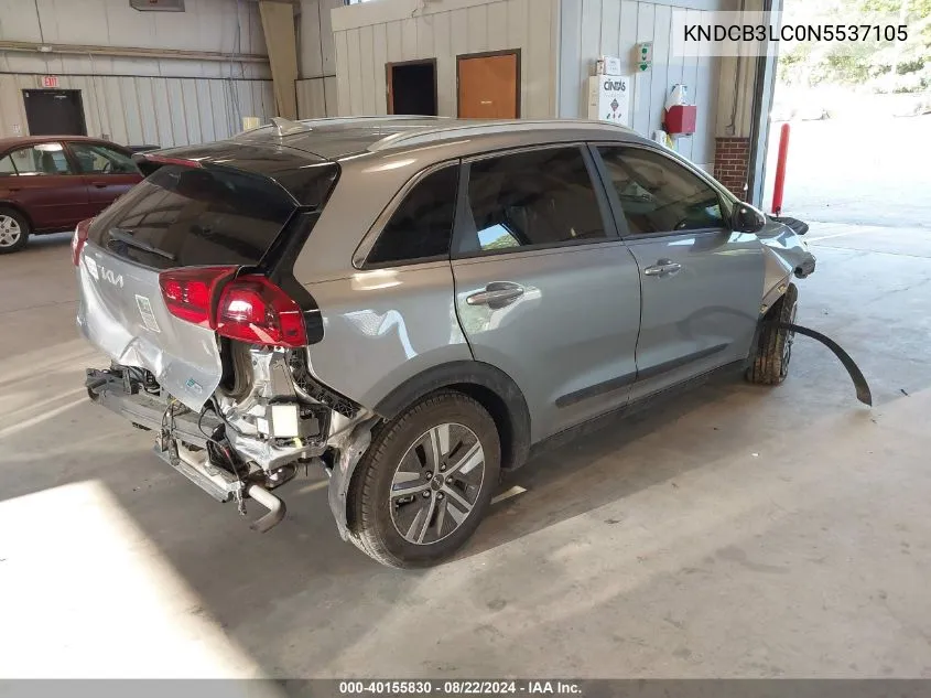 2022 Kia Niro Lxs VIN: KNDCB3LC0N5537105 Lot: 40155830