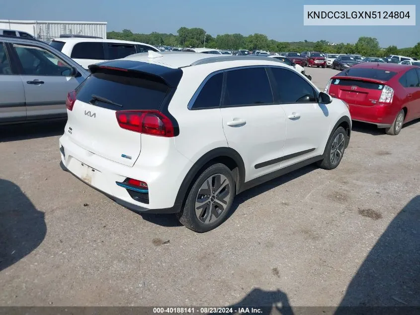 2022 Kia Niro Ev Ex VIN: KNDCC3LGXN5124804 Lot: 40188141