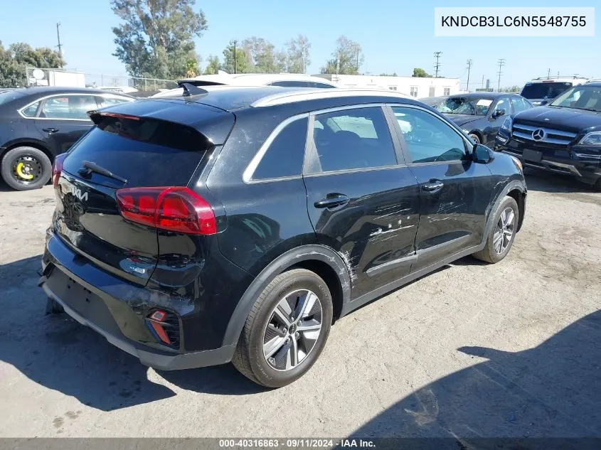 2022 Kia Niro Lx/Lxs/Lxs Se VIN: KNDCB3LC6N5548755 Lot: 40316863