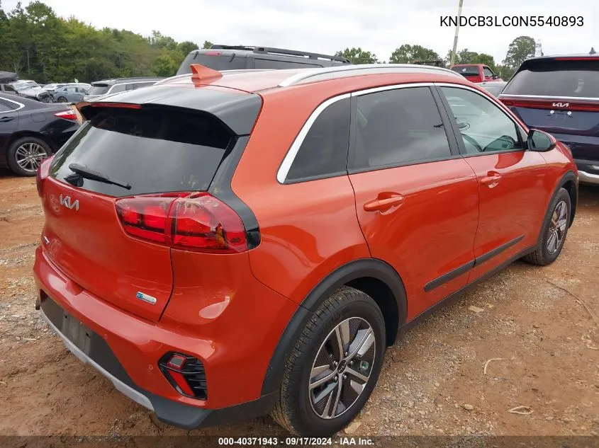 2022 Kia Niro Lxs Se VIN: KNDCB3LC0N5540893 Lot: 40371943