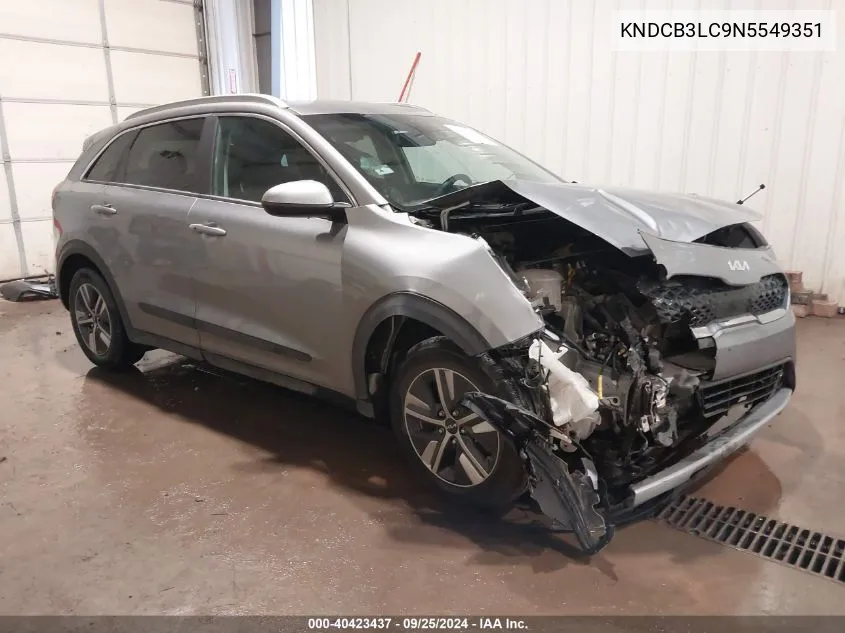 2022 Kia Niro Lxs VIN: KNDCB3LC9N5549351 Lot: 40423437