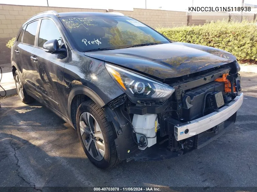 2022 Kia Niro Ev Ex VIN: KNDCC3LG1N5118938 Lot: 40703078