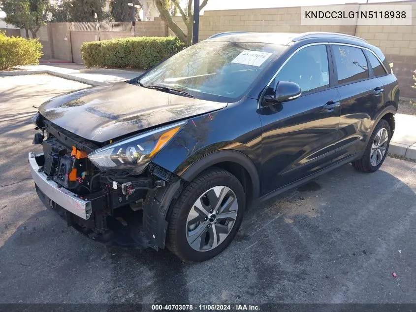 2022 Kia Niro Ev Ex VIN: KNDCC3LG1N5118938 Lot: 40703078