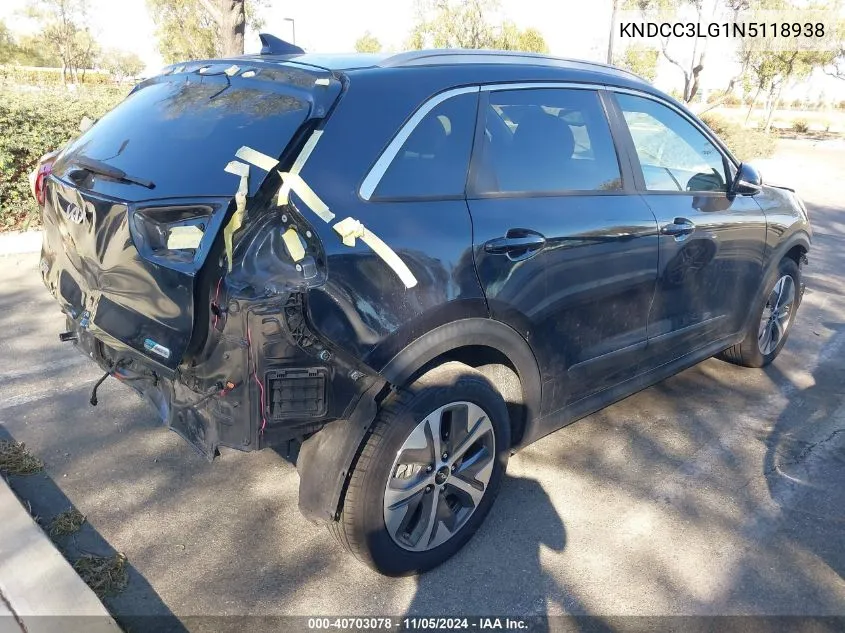 2022 Kia Niro Ev Ex VIN: KNDCC3LG1N5118938 Lot: 40703078