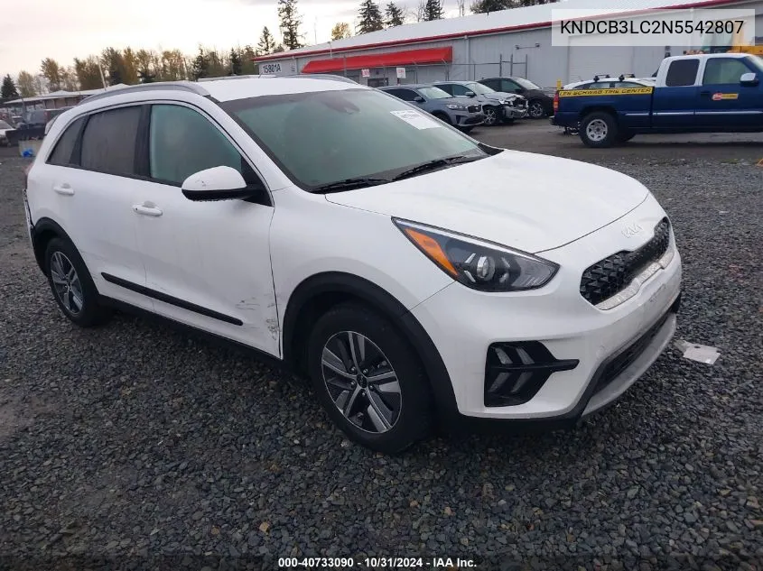 2022 Kia Niro Lxs VIN: KNDCB3LC2N5542807 Lot: 40733090