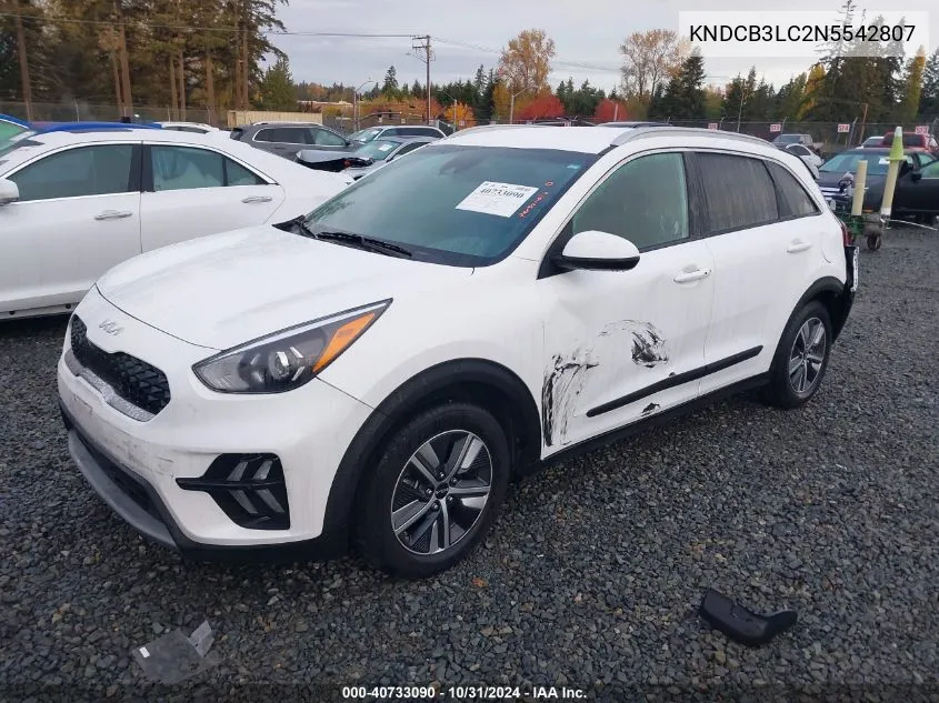 2022 Kia Niro Lxs VIN: KNDCB3LC2N5542807 Lot: 40733090