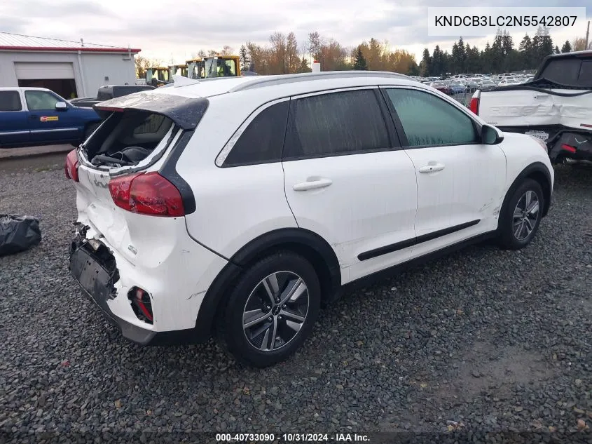 2022 Kia Niro Lxs VIN: KNDCB3LC2N5542807 Lot: 40733090