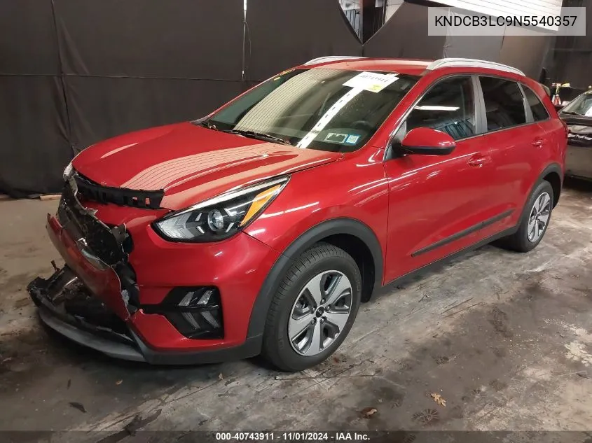 2022 Kia Niro Lx VIN: KNDCB3LC9N5540357 Lot: 40743911