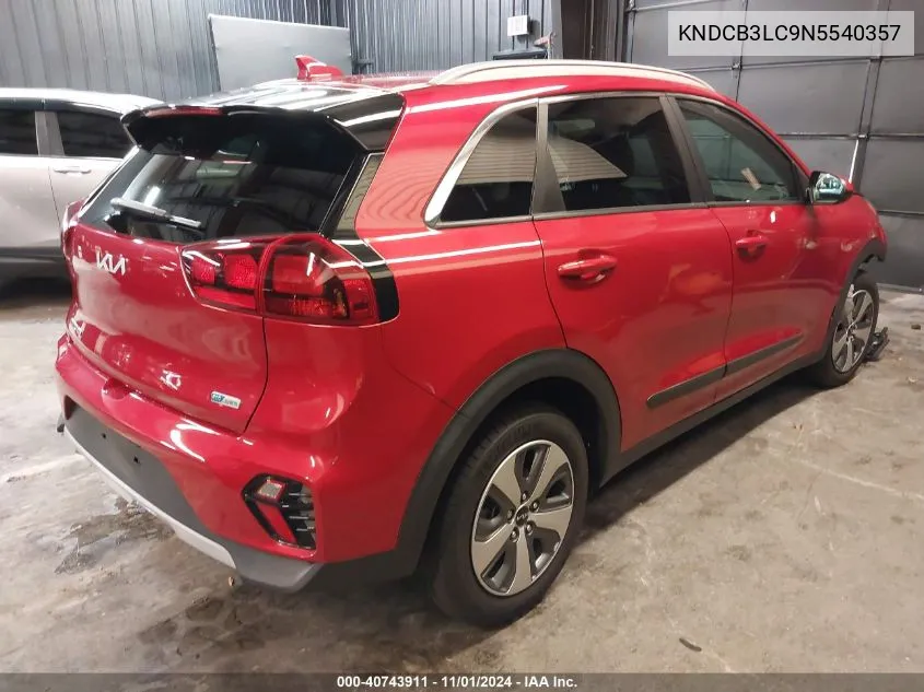 2022 Kia Niro Lx VIN: KNDCB3LC9N5540357 Lot: 40743911