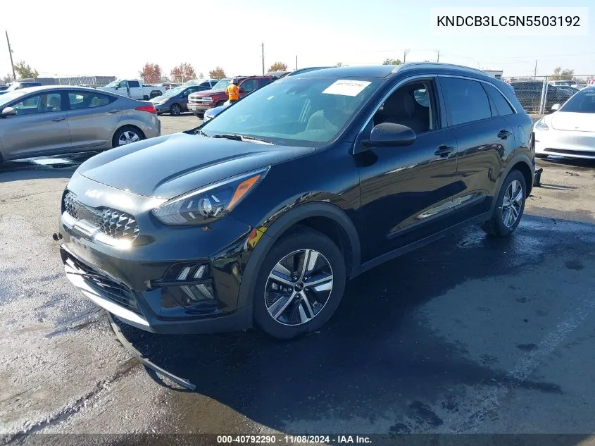 2022 Kia Niro Lxs VIN: KNDCB3LC5N5503192 Lot: 40792290