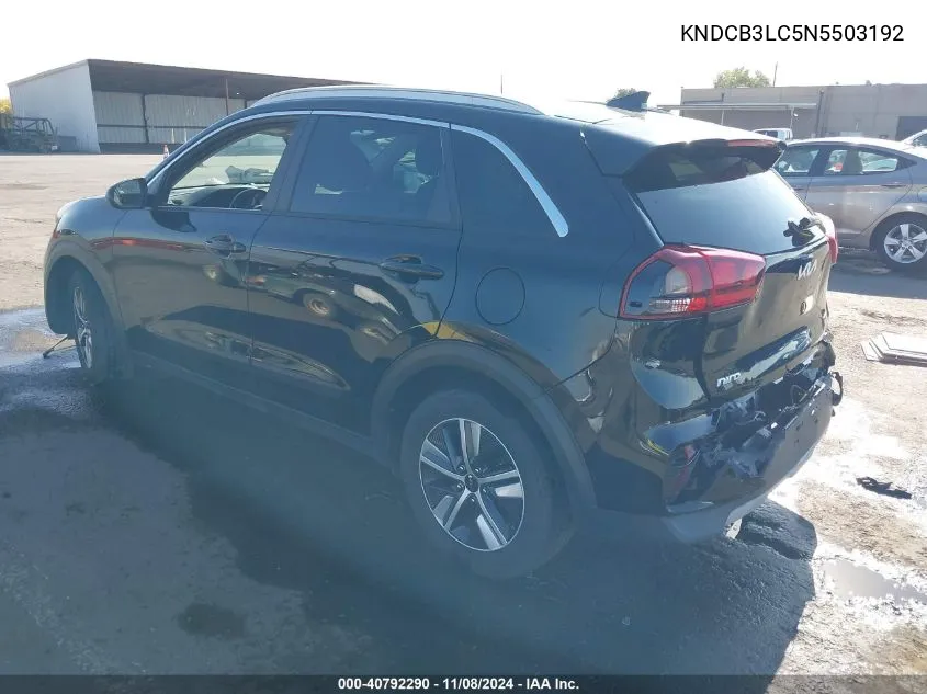 2022 Kia Niro Lxs VIN: KNDCB3LC5N5503192 Lot: 40792290