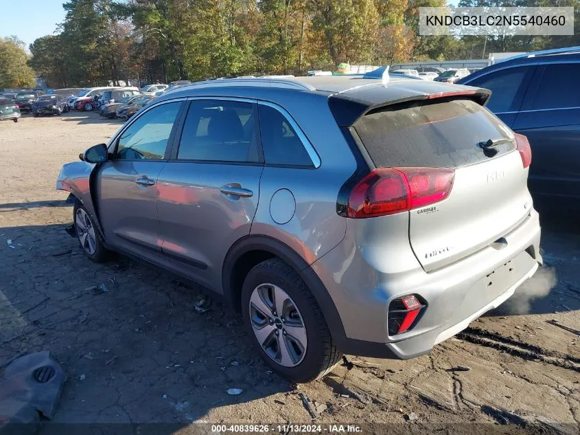 2022 Kia Niro Lx VIN: KNDCB3LC2N5540460 Lot: 40839626