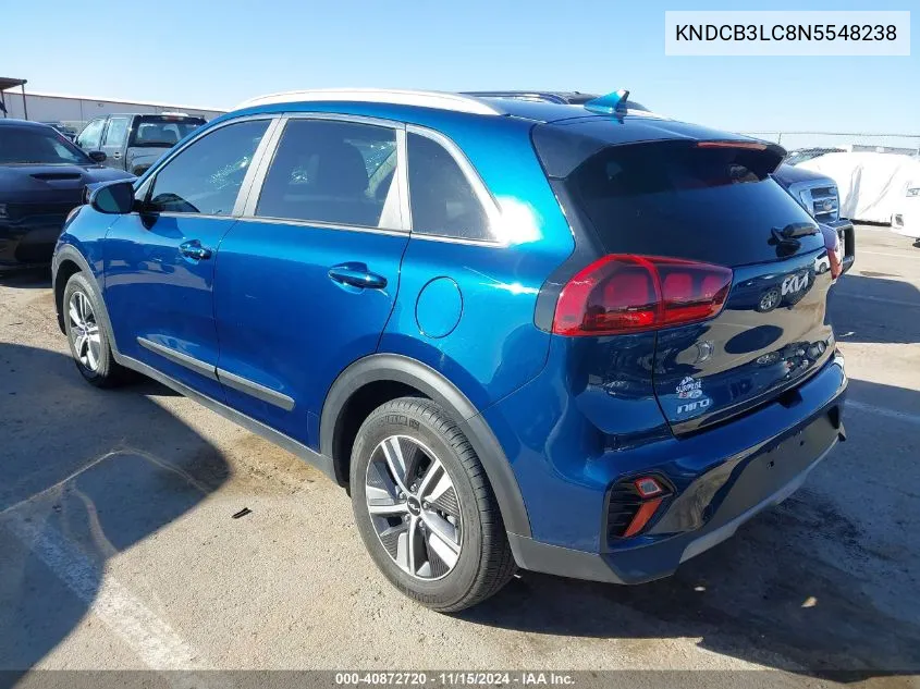 2022 Kia Niro Lxs VIN: KNDCB3LC8N5548238 Lot: 40872720