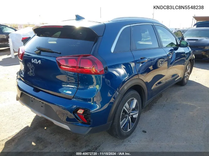 2022 Kia Niro Lxs VIN: KNDCB3LC8N5548238 Lot: 40872720